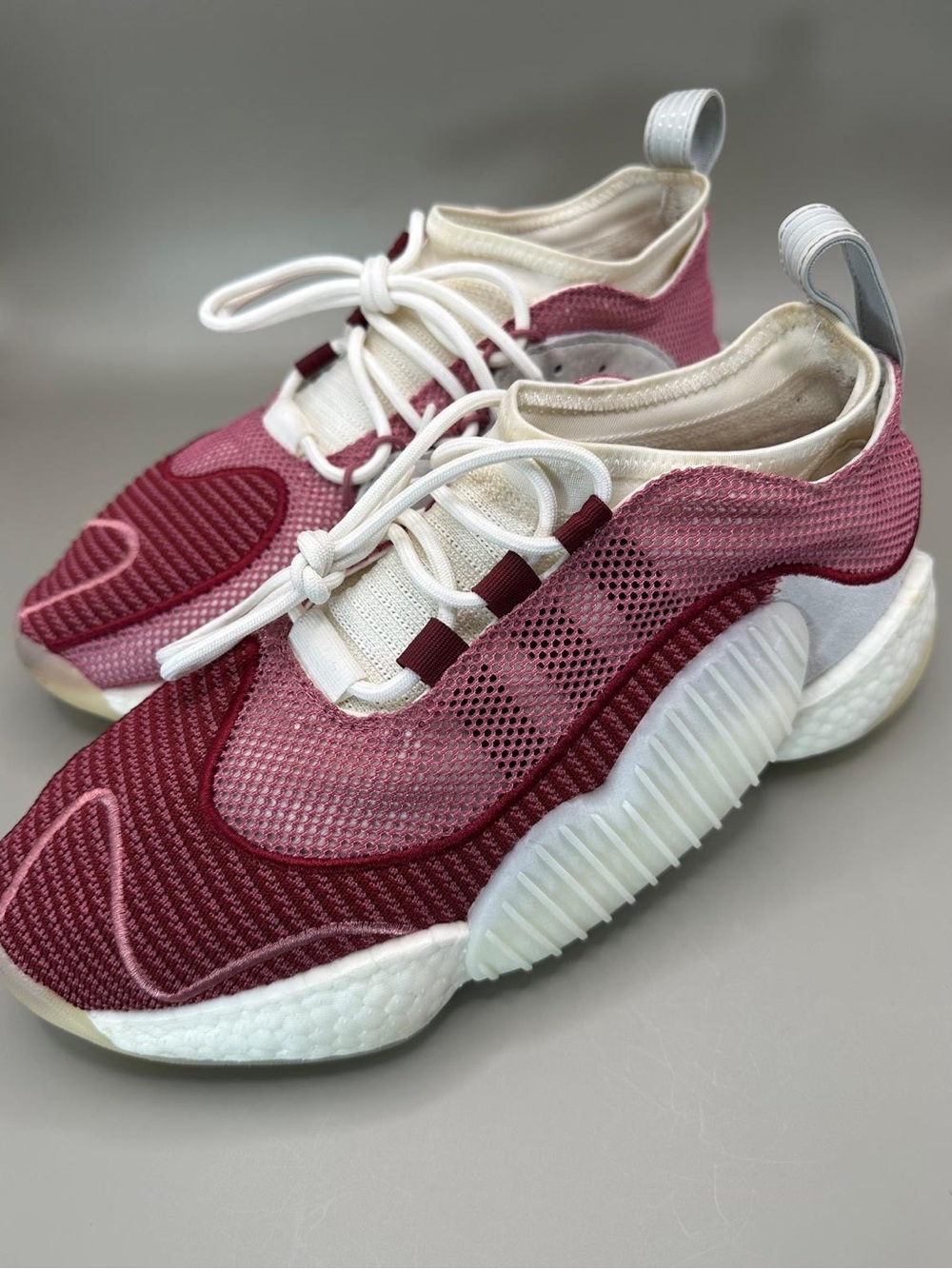 Adidas “Crazy” BYW II Boost maroon/creme, size 8.